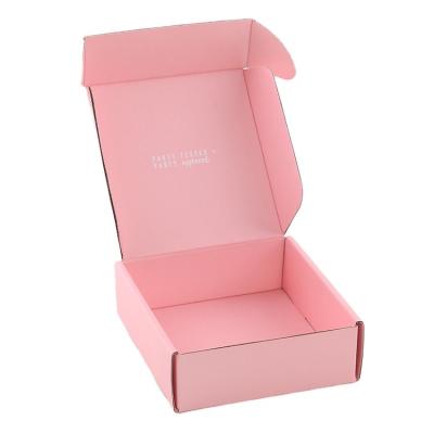 China Biodegradable Custom Logo Printed Pink Cardboard Shoe Mailing Paper Box Mailing Box for sale