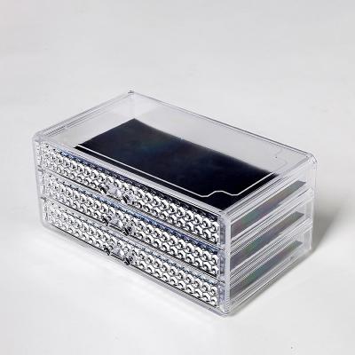 China Durable Multi-Layer Interior Velvet Drawer Diamond Display Storage Box Acrylic Storage Box For Jewelry for sale