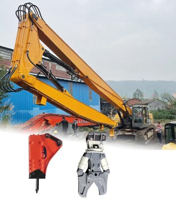 China Custom Color Excavator Demolition Long Arm With Hydraulic Shear Breaker for sale