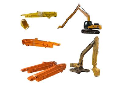 China Yellow Orange Color Excavator Telescopic Boom Sliding Arm For Digging Hard Sand Soil for sale