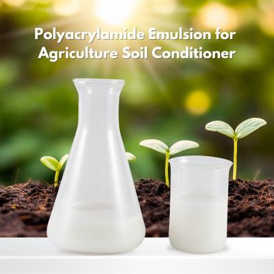 China Flocculant PAM-emulsie Kationische polyacrylamide gel voor de landbouw Bodemconditioner Te koop