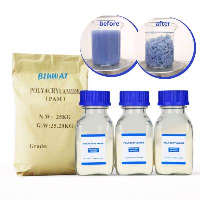 China Polyacrylamide PAM Polyelectrolyte Flocculant Chemicals used in Sewage Treatment Plant for sale