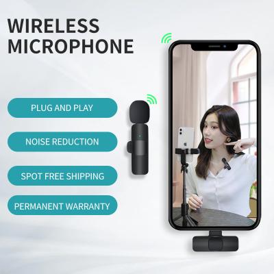 China Wholesale K8 K9 Lavalier Headset Microphone Wireless Microphone For Live Stream Vlog Interview Video Recording Plug-Play Wireless Microphone for sale