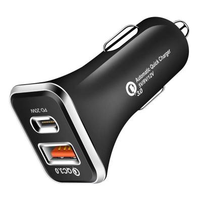 China 36W Metal Aluminum Alloy 36W Palladium Metal Car Charger USB C 9V/5A Mobile Phone Charging QC3.0 Dual Port Fast Fast Adapter for sale