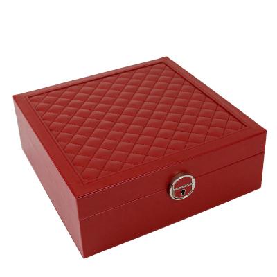 China Woman Custom Design Wholesale Custom Packaging Velvet Jewelry Storage Boxes PU Leather Necklace Box for sale