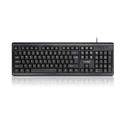 China Hot Selling Anti-ghosting Cheap Black Keyboard T15 USB Wired Business Home Laptop External PC Wired Keyboard for sale