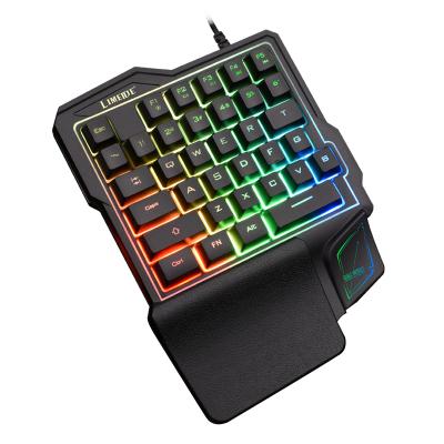 China Single Keyboard Support Numpad Gaming Keyboard LED 35 Keys Hand Cable Mechanical Feeling For LOL Game for sale