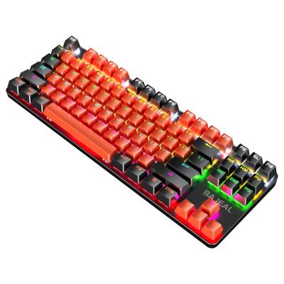 China Membrane 87 Keys Mechanical Keyboard RGB Backlit Mechanical Keyboard Accept Customized Logo And Layout Set for sale