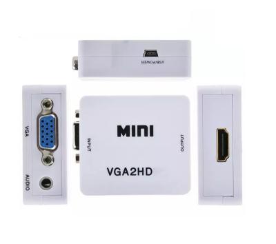 China Other Video HD VGA To 1080P Mini VGA2HD Converter Adapter With Audio For PC Laptop for sale