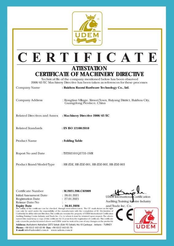 CE - Huizhou Haorui Hardware Technology Co., Ltd.