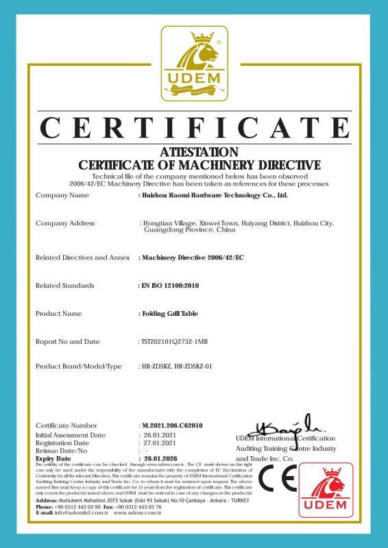 CE - Huizhou Haorui Hardware Technology Co., Ltd.