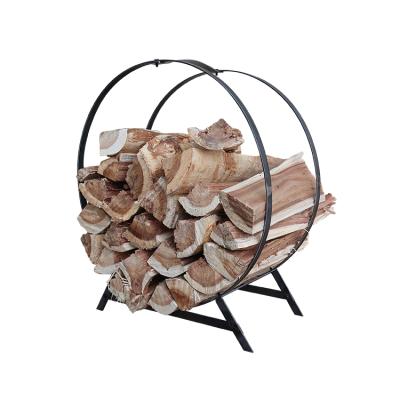 China Durable 30 Inches Mid Round Steel Log Rack Firewood Storage Rack Firewood Rack for sale