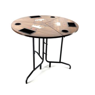 China Round Waterproof Professional Table Folding Poker Game Casino Round Game Table Form 3 People Playing Entertainment Outdoor Office Table for sale