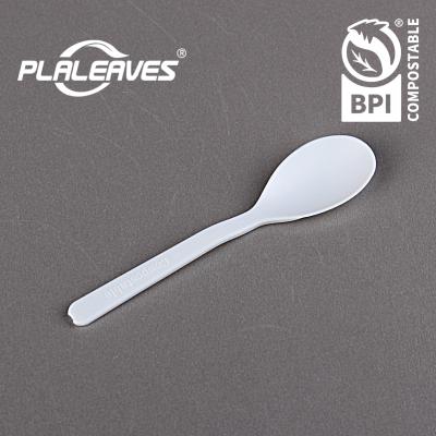 China PLALEAVES CPLA Mini Spoon Biodegradable Disposable Cutlery Ice Cream Use for Ice Cream for sale