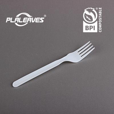 China PLALEAVES CPLA Biodegradable Compostable Biodegradable Plastic Fork 6 Inch Disposable CPLA Cutlery Set For Party And BBQ for sale