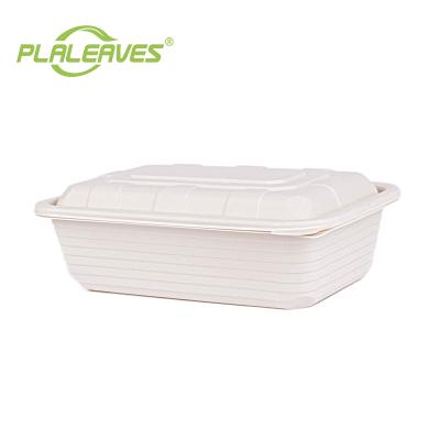 China Disposable and Biodegradable Biodegradable and Eco-Friendly Food PLALEAVES Lids Containers Cornstarch Food Container Lids Lunch Box for Restaurants and Home for sale