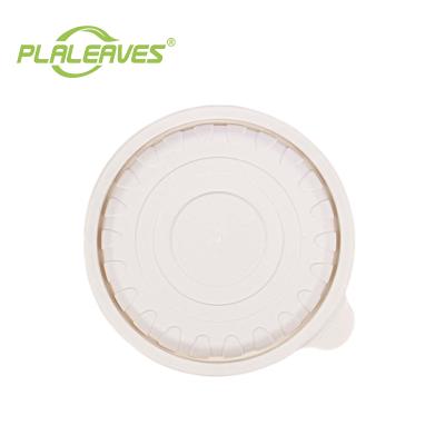 China PLALEAVES 1000ml Minimalist Cornstarch Food Container Biodegradable Disposable Eco-Friendly Lid For Take-out Round Bowl for sale