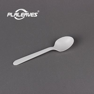 China PLALEAVES Biodegradable Cornstarch Disposable and Biodegradable Cutlery Set 6inch Plastic Cornstarch Spoon for Restaurants and Home for sale