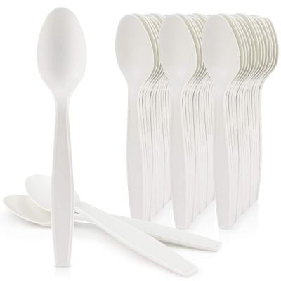 China Disposable and Biodegradable Cornstarch Cutlery Set 4.5inch Cornstarch Utensils Spoon for Restaurants and Home for sale