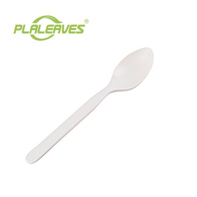 China PLALEAVES Biodegradable Cornstarch Disposable and Biodegradable Cutlery Set 7inch Party Tableware Cornstarch Spoon for sale