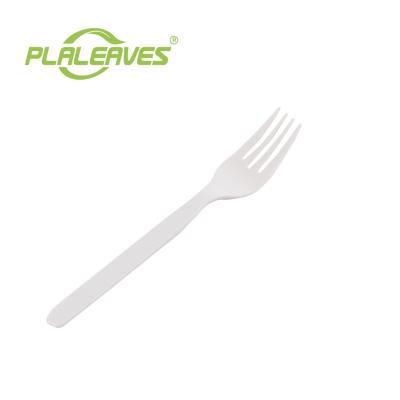 China Cornstarch Tableware Party Biodegradable PLALEAVES Disposable and Biodegradable Cutlery Set 7inch Eco-Friendly Cornstarch Fork for sale