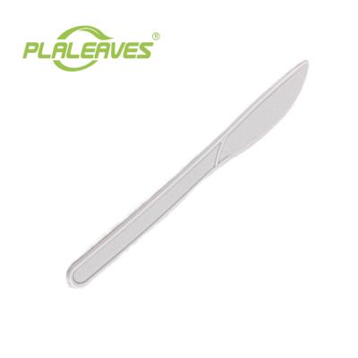 China PLALEAVES Disposable and Biodegradable Cornstarch Plastic Cutlery 7inch Cornstarch Knife for Restaurants and Home for sale