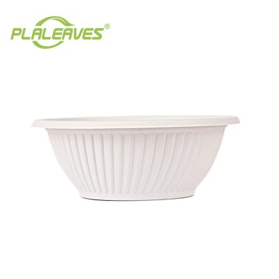 China Minimalist PLALEAVES Disposable Plastic Round 110ml Eco Friendly Cornstarch Bowl For Restaurant And Party for sale