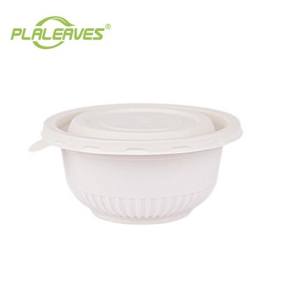 China PLALEAVES Disposable Cornstarch Compostable Biodegradable Take Out Bowl Lids 425ml For Restaurants And Home for sale