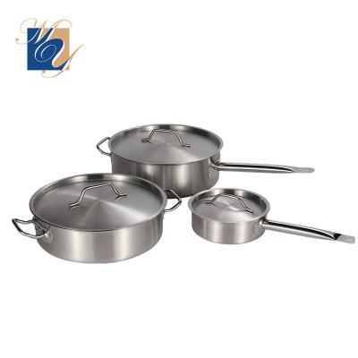 China Sustainable Sauce Pot Stainless Steel Sauce Pan Milk Juice Pot Making Stick Non Cooking Pan With Cover for sale