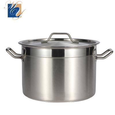 China Sustainable Commercial Induction Stainless Steel Soup Cooking Stock Pot Cookware Large Soup Pot For Restaurant Cooking for sale