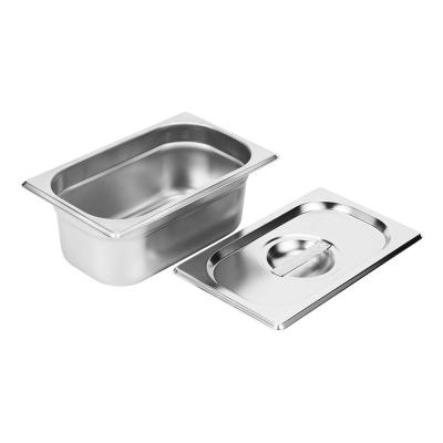 China Wholesale current 201 or 304 GN stainless steel 1/4 container gastronorm kitchen/pan with cover for sale