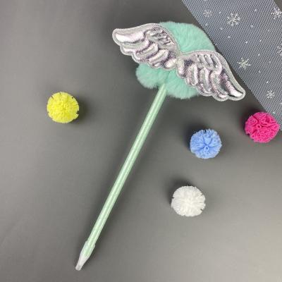 China office & School Pen Hot selling promotional pompom ballpen fur pen novety gift for sale