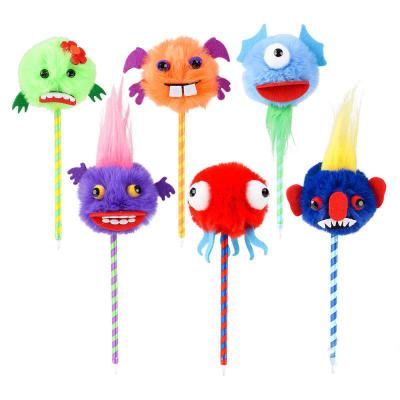 China office & School Pen MONSTER FUR PEN NOVELTY POMPON BALL PEN Customized for sale