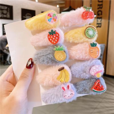 China Cartoon Plush Fruit Sweet Novelty Hair Clip For Kids Girls for sale