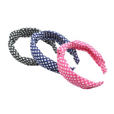 China Cute Designer Fashionable Kids Hair Accessories Tiaras Dot Pink Hairbands Tie Headbands For Girls for sale