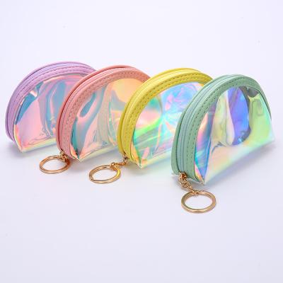 China Cute Transparent Pu Leather Jelly Shell Cartoon Laser Change Card Holder Wallets Student Change Purse Preppy Style Laser Coin Purse Harajuku for sale