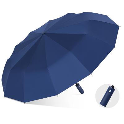 China Minimalist umbrella Custom Three-folding Umbrella gift Business style 10 ribs reinforce Wholesale umbrellas for sale