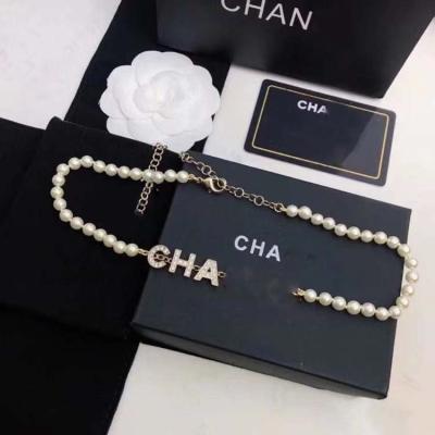 China cc TRENDY Necklaces for Designer Popular Brands Famous Crystal Flower Wedding Bridal Party Custom Made Women's G Neckalce Sleeve Rhinestone for sale