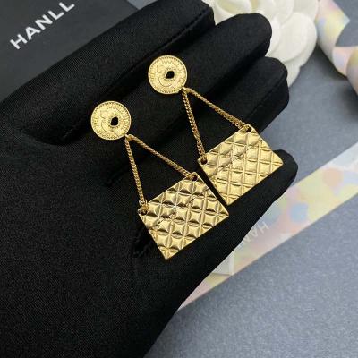 China TRENDY C Channel Drop Earrings Women Designer Stainless Steel Brand Letter Circle Earring Design High Quality Jewelry Shape Big G Earring for sale