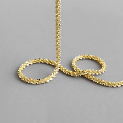 China New Arrival 925 Sterling Silver Golden Cauliflower Necklace Nickel Free Lead Free Gold Plated Chain Necklaces S925 for sale