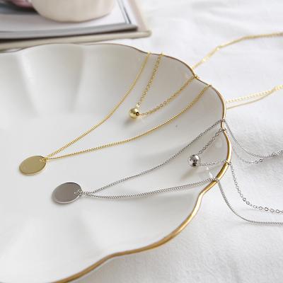 China Lead Free and Nickel Free S925 Sterling Silver Choker Necklaces Double Layer Beaded Pendant Collares Necklaces for Women for sale