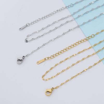 China Nickel Free Lead Free Custom Size 18K Gold Plated Lip Chains Necklace Diy Stainless Steel Necklace Lip Chain For Women Men for sale