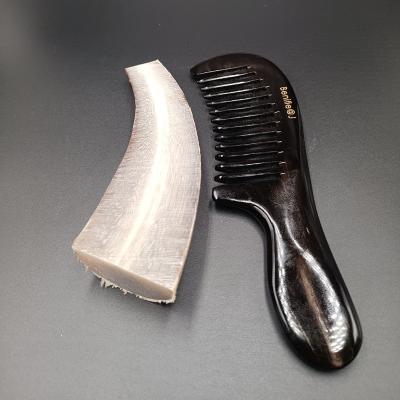 China High Performance Naturally Eco - Friendly Beard Brushes Steel Buffalo Horn Beard Comb for sale