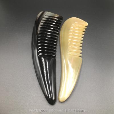 China Comfortable& natural black cow horn comb again gua health jade natural sha comb for curly fair for sale