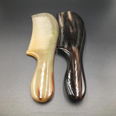 China Comfortable+health Natural Anti-Static Factory Cow Beef Horn Hair Comb Horn Beard Comb for sale