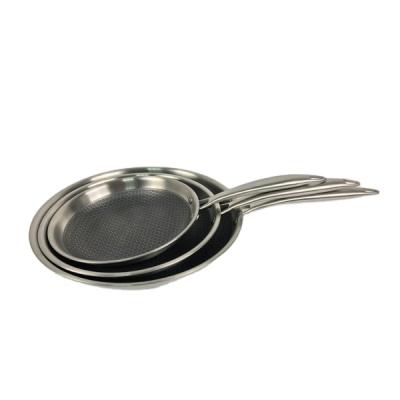 China Hot-sale High Quality Stainless Steel 3ply Frying Pan Sustainable for sale