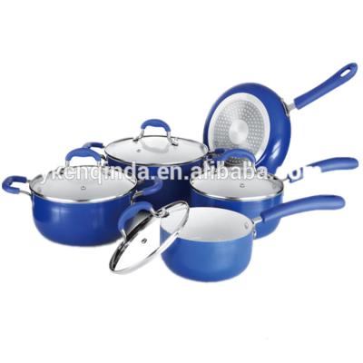 China Sustainable Spiral / Induction Press Aluminum Ceramic Pots Cookware Set for sale