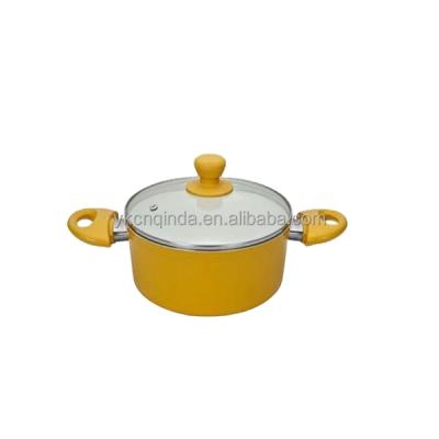 China Sustainable Aluminum Nonstick Cookware Nonstick Deep Soup Pot with ild for sale