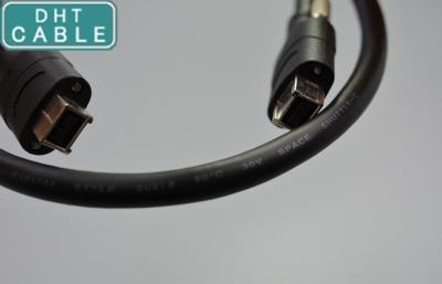 China Customized IEEE 1394B Firewire Cable with Thumbscrew Lock Alloy Connector 3.28 Fts for sale