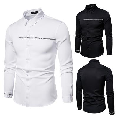 China Spring New Breathable National Style Business Men's Long Sleeve Shirt Fashion Ribbon Plus Size Casual Coat for sale